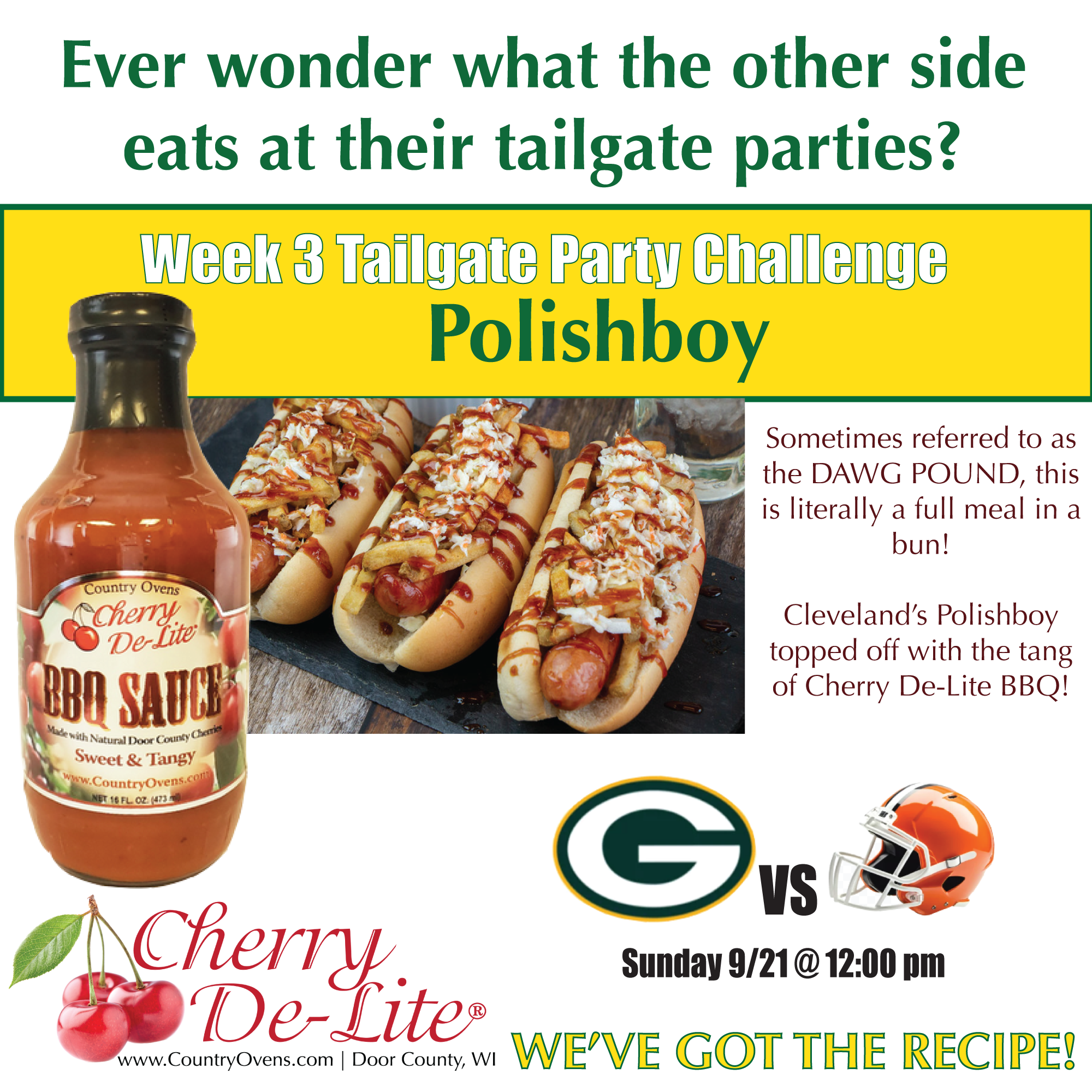 Cherry De-Lite's version of the Cleveland Browns Polishboy aka the DAWG POUND!